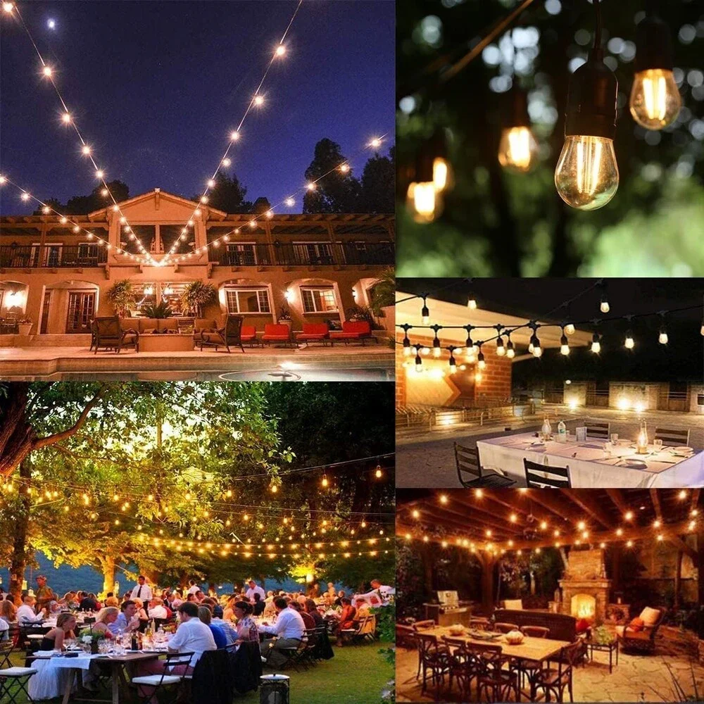 LED S14 Edison Bulb 48 Pack 2W 150LM Shatterproof Outdoor Plastic E26 Base